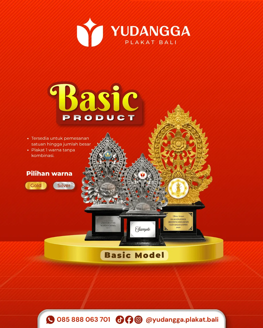 Materi promosi Yudangga Plakat Bali, produk basic