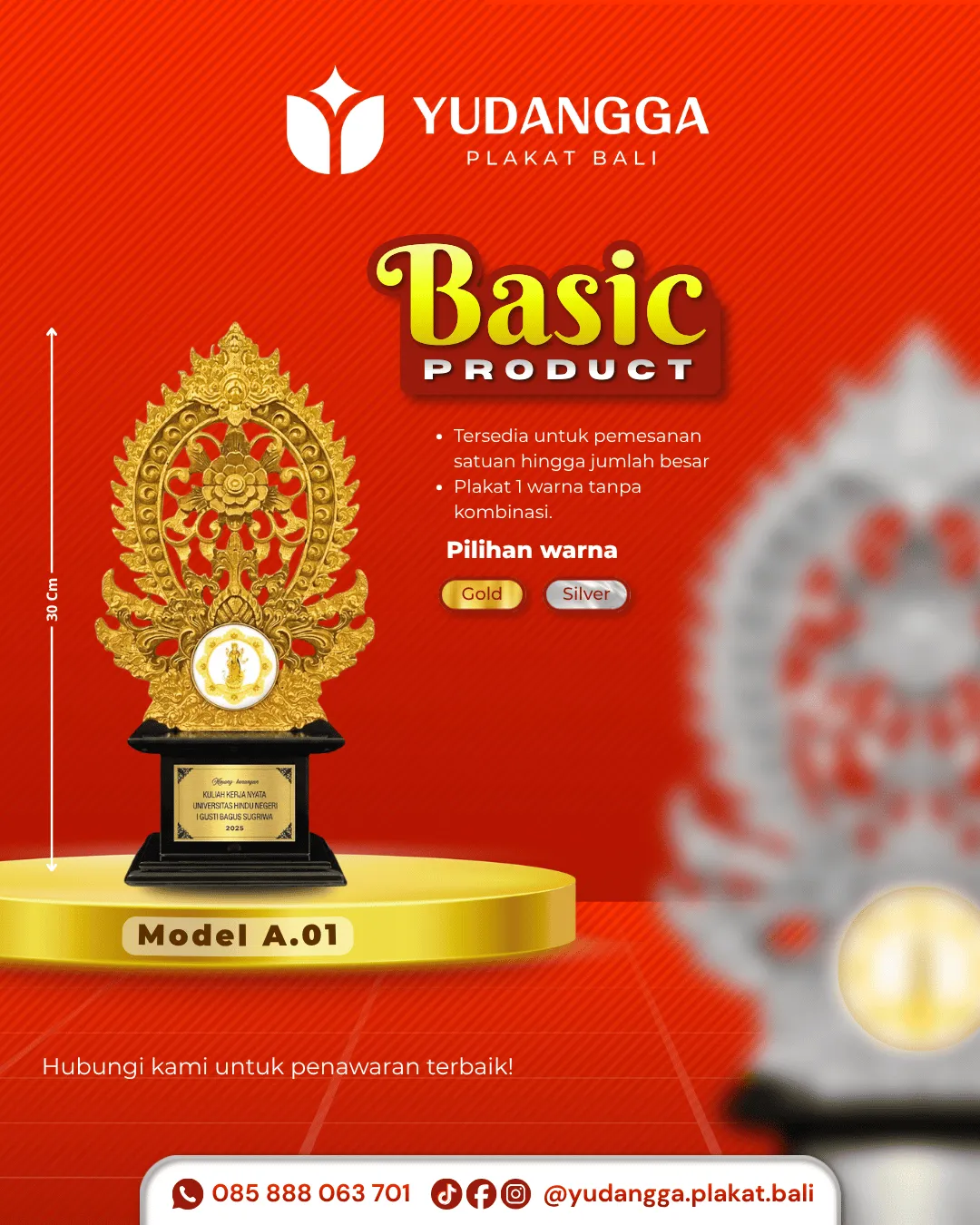 Materi promosi Yudangga Plakat Bali, model plakat
